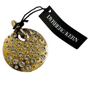 Dyrberg/Kern Dyrberg Kern Alema Pendant Crystal Sphere Gold Tone Charm Designer